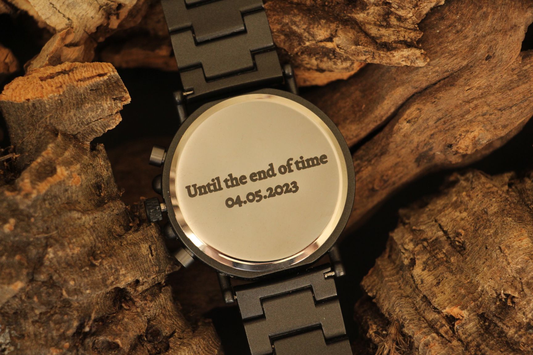 Engraved Mens Wood Watch For Him Gents Personalised Wrist Watch