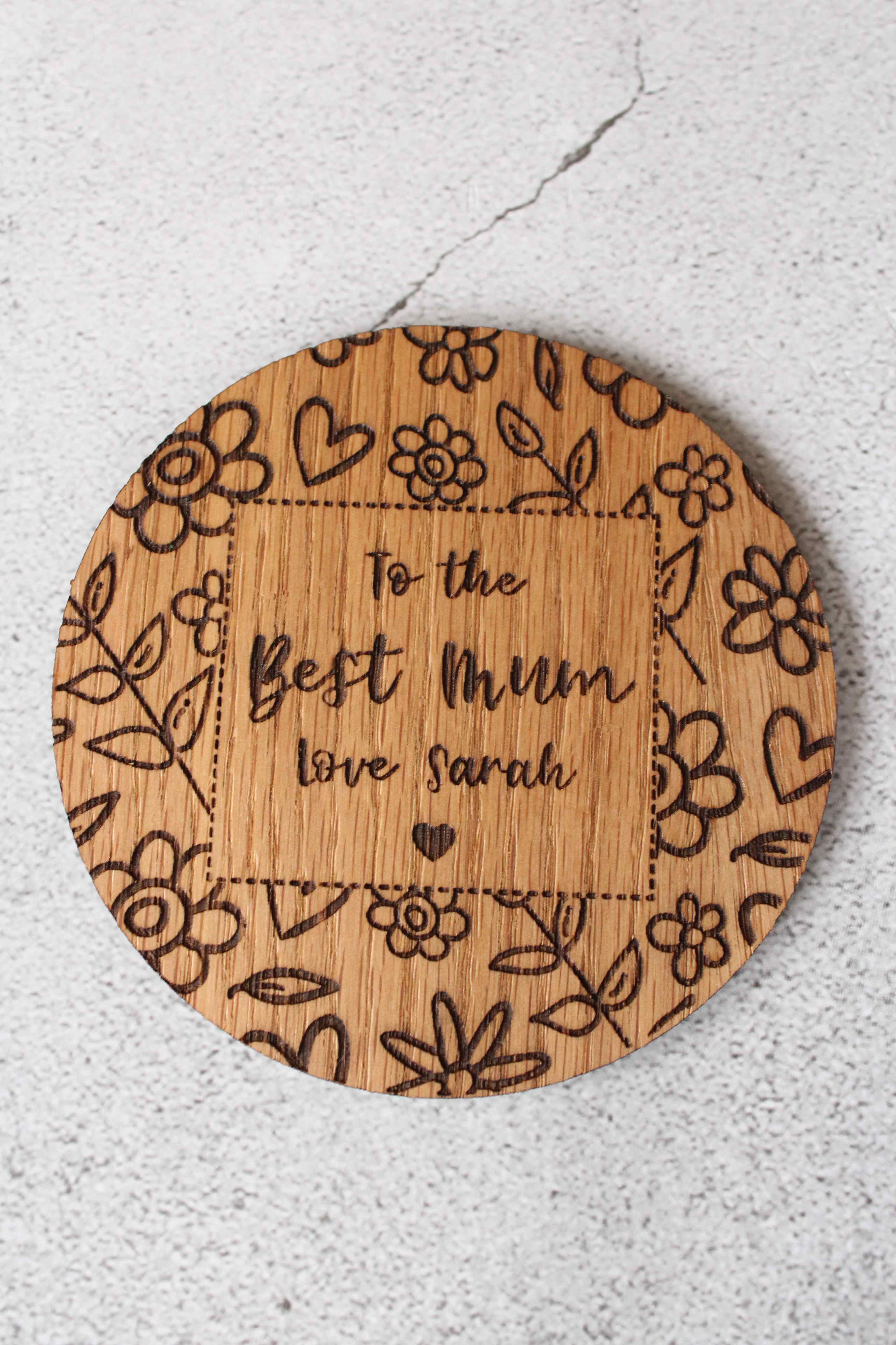 Personalised Floral Drinks Coasters Handmade Gift The Wood Look